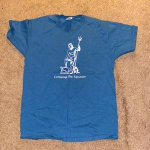 Graphic tee, Delta, light blue.